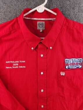 Cinch 2XL Button-Down Graphic Print Cotton Red Australian Rodeo South Dakota Men